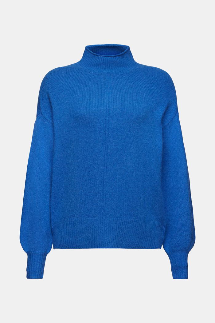 Pullover mit Stehkragen, BRIGHT BLUE, detail image number 6