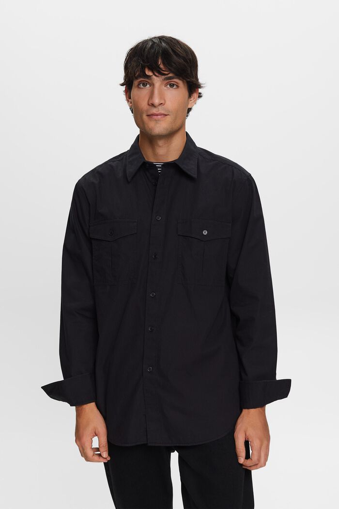 Utility-Hemd aus Baumwolle, BLACK, detail image number 1