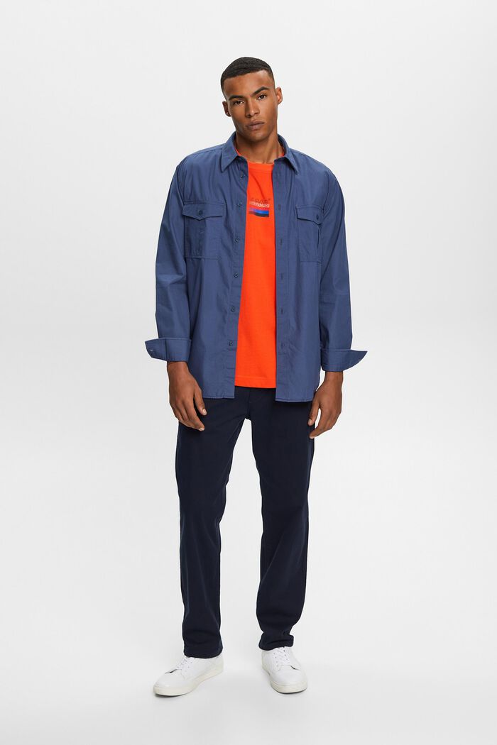 Bedrucktes Jersey-T-Shirt, 100 % Baumwolle, BRIGHT ORANGE, detail image number 1