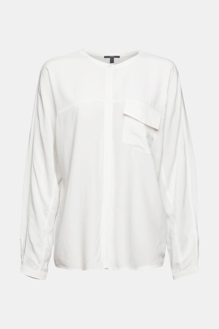 Bluse mit aufgesetzter Pattentasche, LENZING™ ECOVERO™, OFF WHITE, detail image number 2