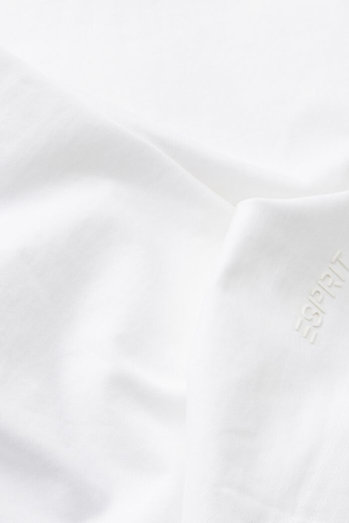 Baumwoll-T-Shirt mit gesticktem Herzmotiv, WHITE, detail image number 4