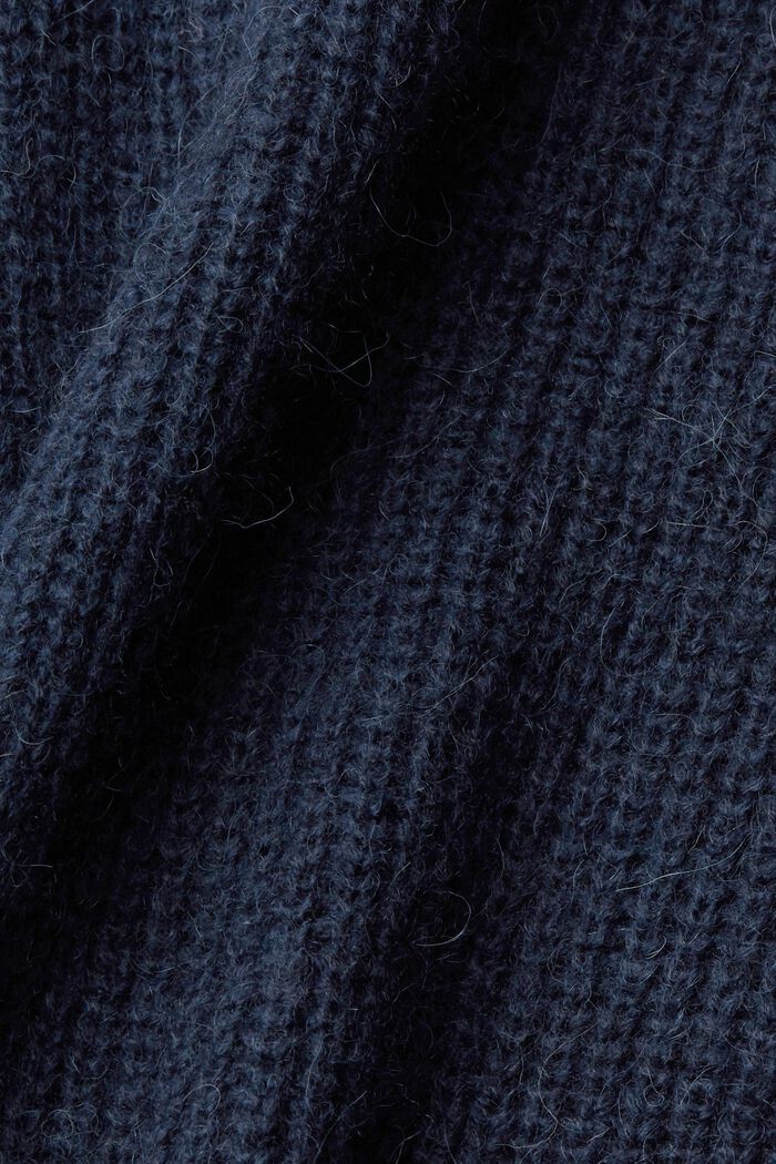 Cropped-Pullover aus Wollmix, NAVY, detail image number 1