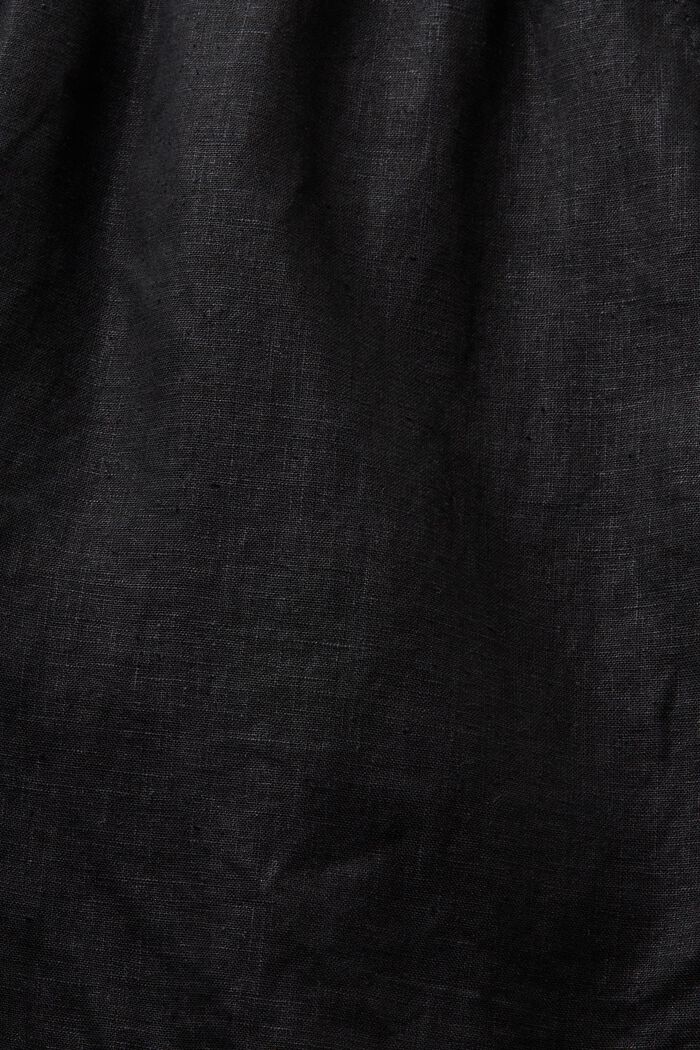 Pull-on-Shorts aus Leinenmix, BLACK, detail image number 6