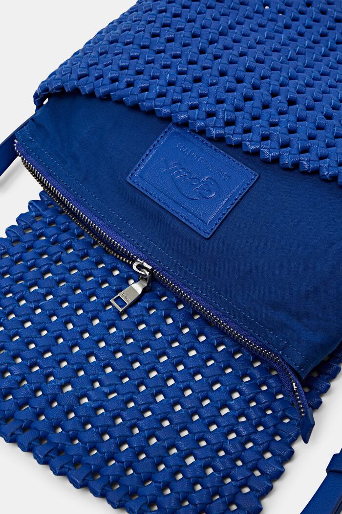 Leder-Schultertasche mit Umschlag, BRIGHT BLUE, detail image number 3