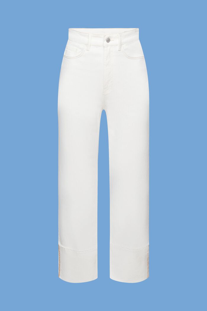 Jeans mit hohem Bund und Beinumschlag, OFF WHITE, detail image number 6