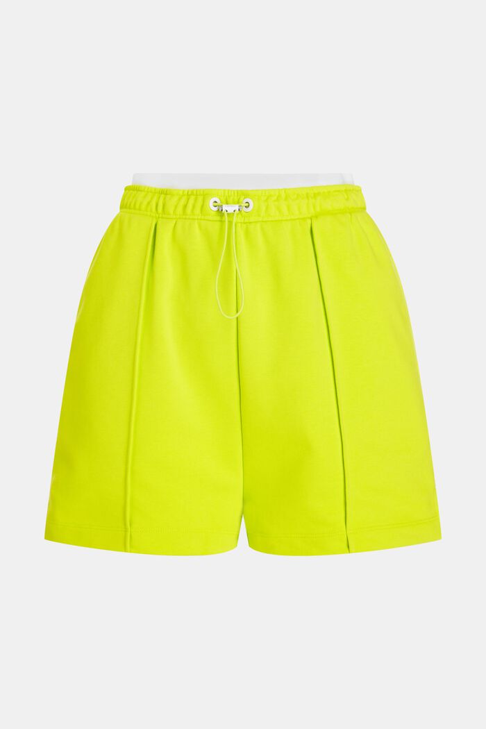 Relaxed Sweat-Shorts mit doppeltem Bund, LIME YELLOW, detail image number 4