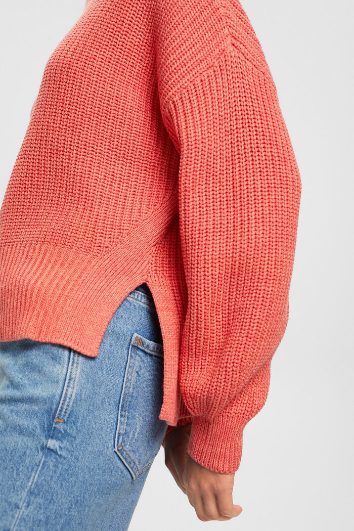 Rippstrick-Pullover, CORAL, detail image number 0