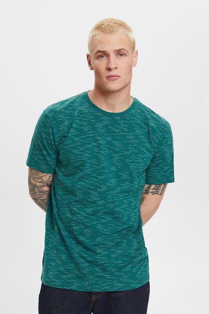 T-Shirt mit feinen Streifen, EMERALD GREEN, overview
