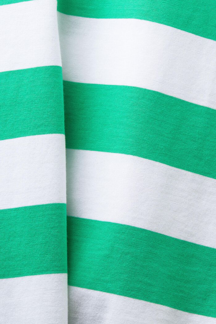 Streifen-T-Shirt aus Pima-Baumwolle mit Stickerei, GREEN, detail image number 6