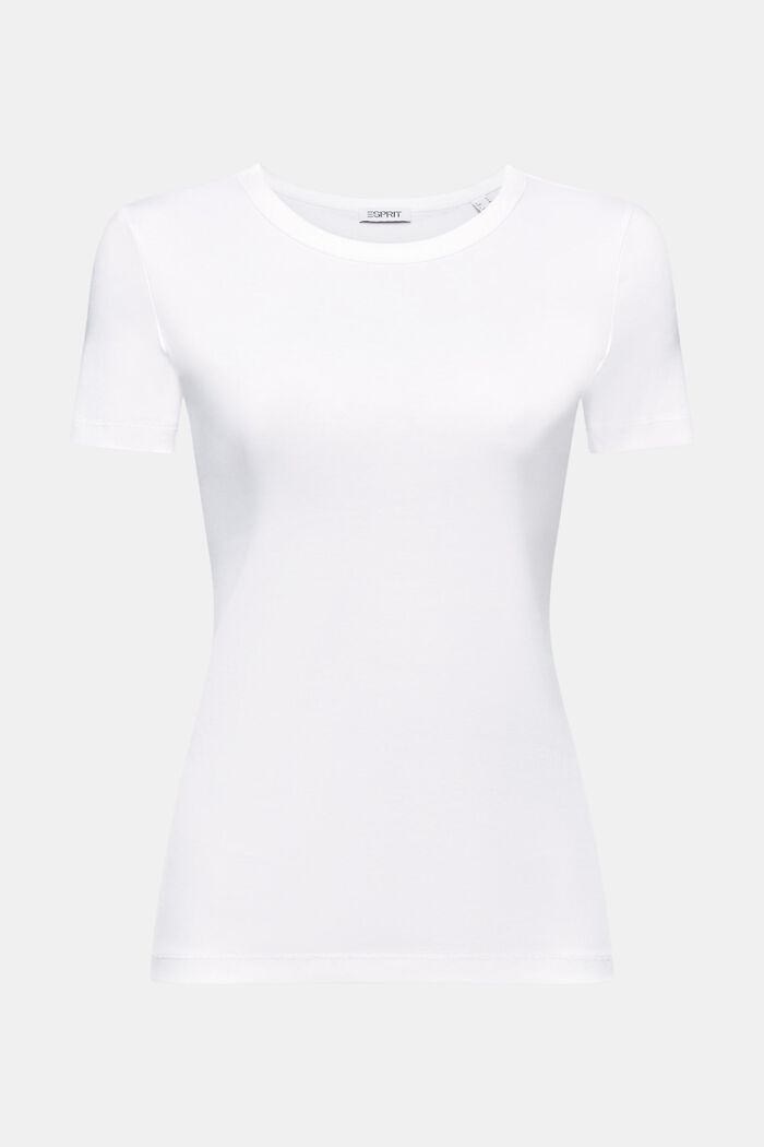 Kurzärmliges Baumwoll-T-Shirt, WHITE, detail image number 6