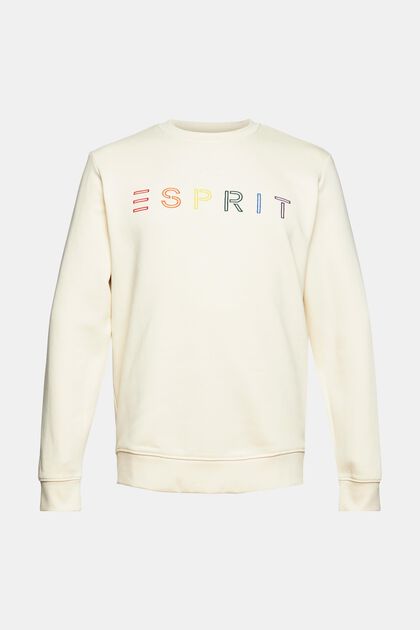 Recycelt: Sweatshirt mit Logostickerei, CREAM BEIGE, overview
