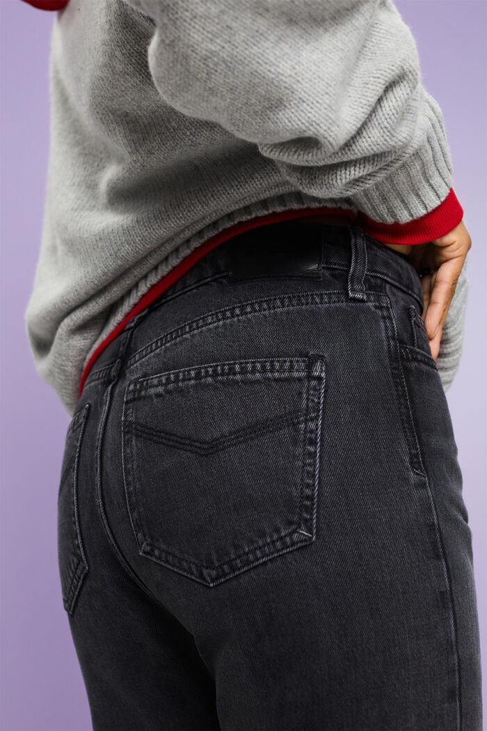 Retro-Jeans mit gerader Passform und hohem Bund, GREY LIGHT WASHED, detail image number 1
