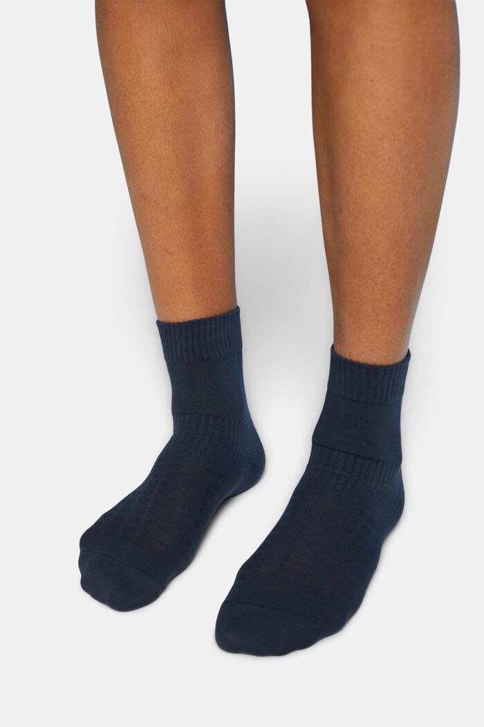 3er-Pack Gerippte Socken aus Bio-Baumwolle mit mittelhohem Schaft, BLUE, detail image number 1