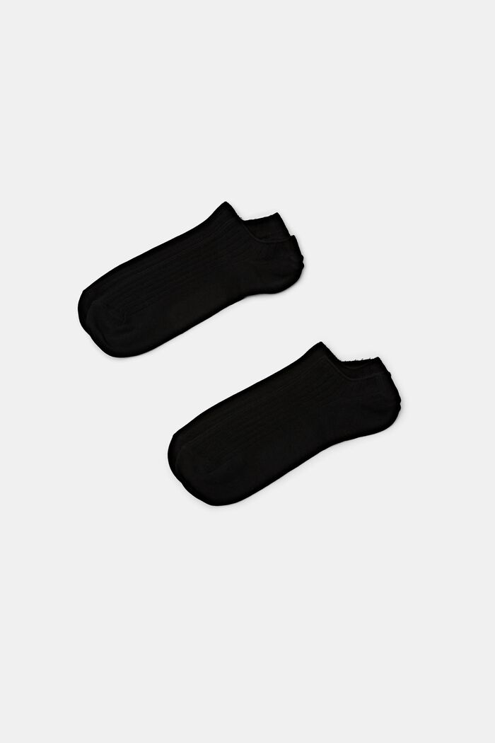 2er-Pack Sneakersocken im Rippdesign, BLACK, detail image number 0
