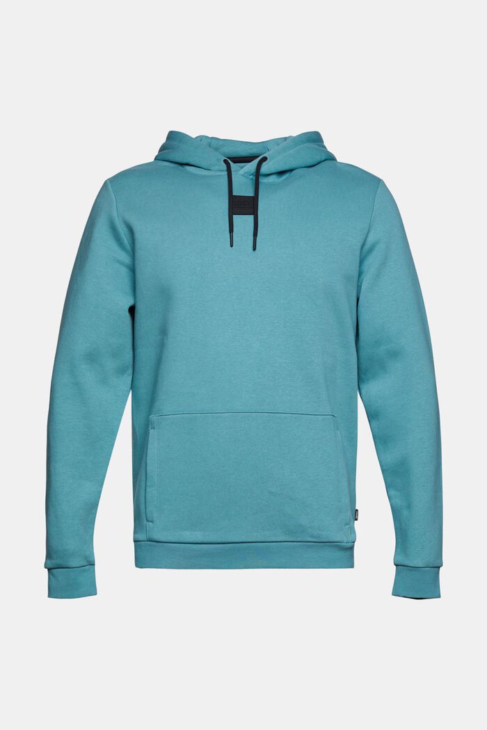 Hoodie mit Logo-Patch, Baumwoll-Mix, TURQUOISE, detail image number 6