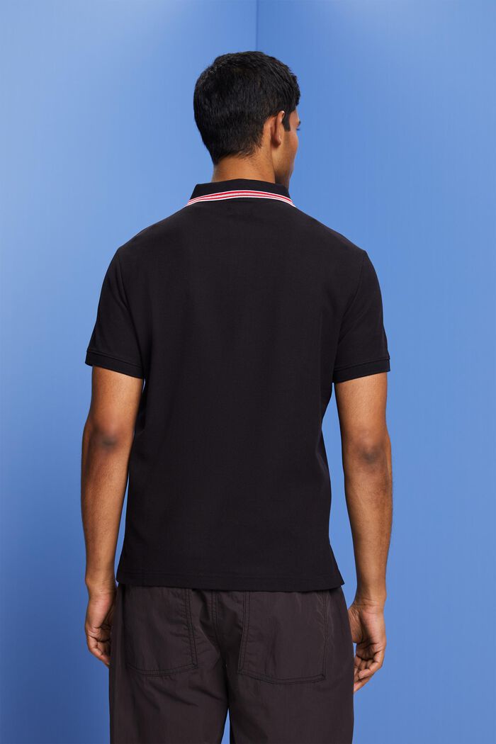 Piqué-Poloshirt mit Glitzer, 100 % Baumwolle, BLACK, detail image number 3