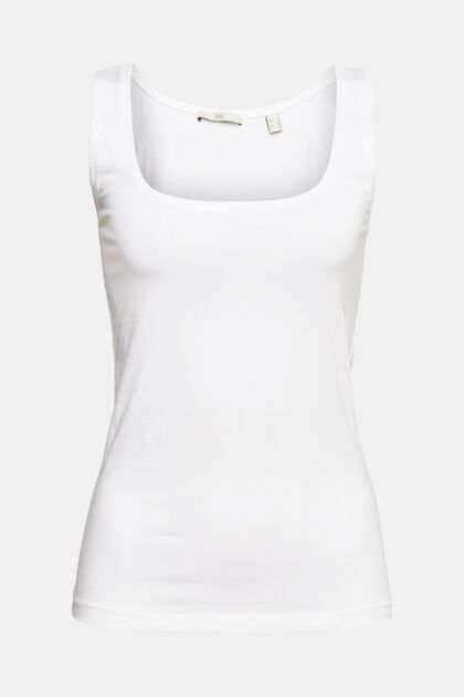 Unifarbenes Tank-Top, WHITE, overview