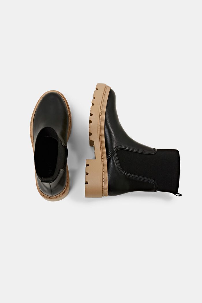 Vegan: Chelsea Boots in Lederoptik, BLACK, detail image number 4