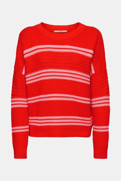 Pullover aus Grobstrick, NEW RED, overview