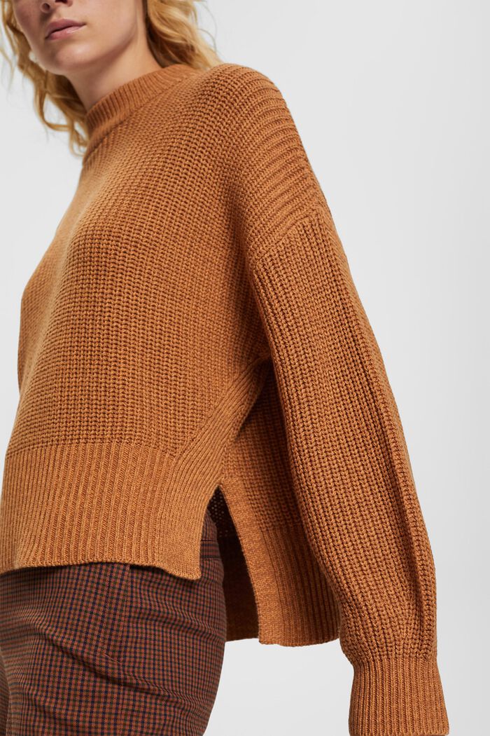 Rippstrick-Pullover, LIGHT TAUPE, detail image number 0