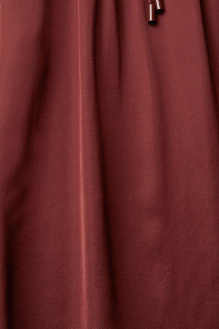 Satinbluse mit gekräuseltem Kragen, LENZING™ ECOVERO™, BORDEAUX RED, detail image number 5