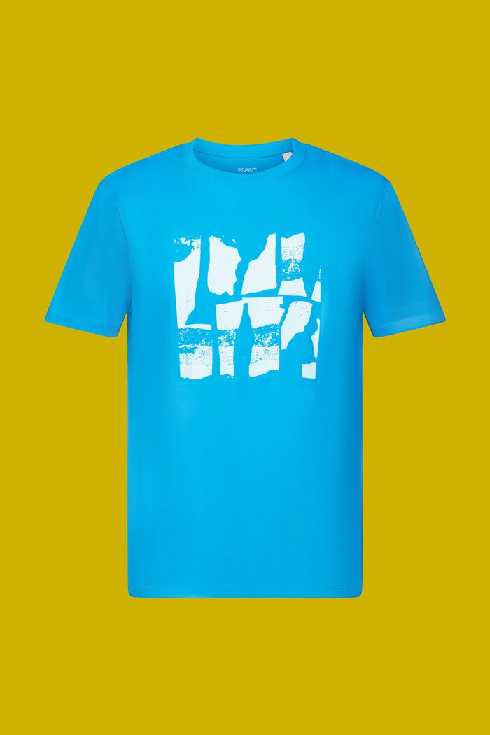 T-Shirt mit Frontprint, 100% Baumwolle, DARK TURQUOISE, detail image number 6