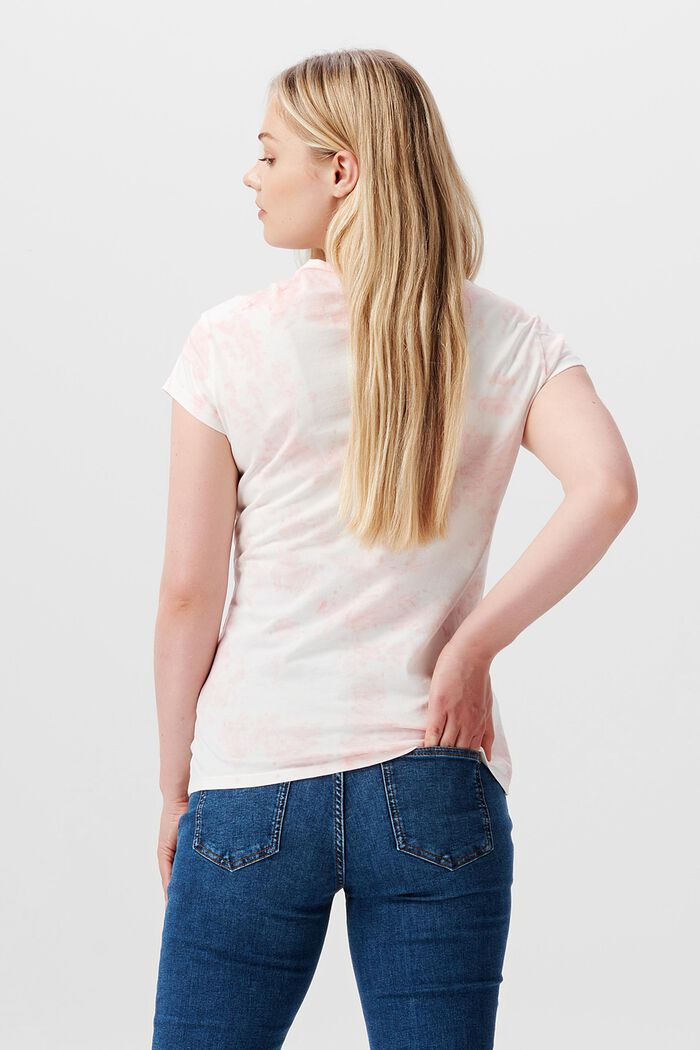 Baumwoll-T-Shirt mit Ice-Dye-Batikmuster, BLUSH, detail image number 1