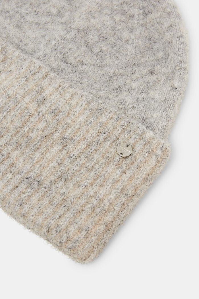 Beanie aus Wolle-Mohair-Mix, GREY, detail image number 1