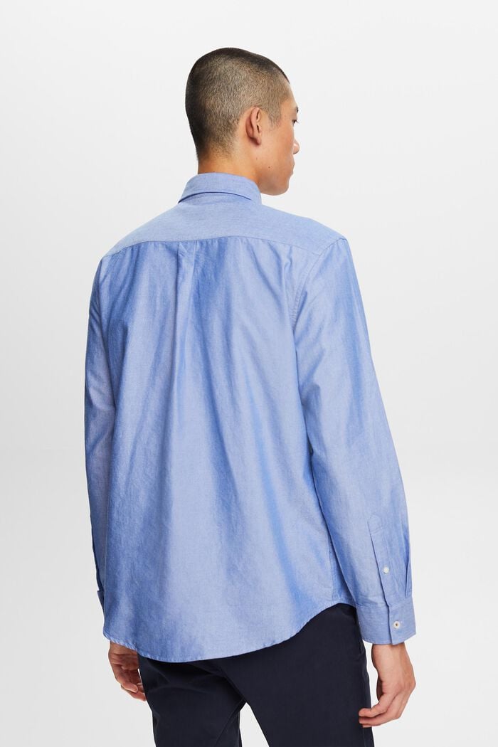 Button-Down-Hemd aus Baumwollpopeline, BRIGHT BLUE, detail image number 3