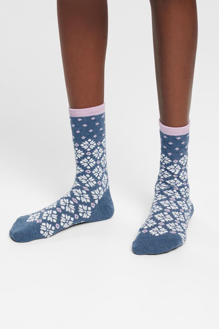 Socken im 3er-Pack mit Norwegermuster, NEW BLUE, detail image number 2