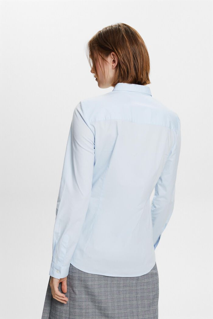 Langärmlige Popeline-Bluse, PASTEL BLUE, detail image number 4
