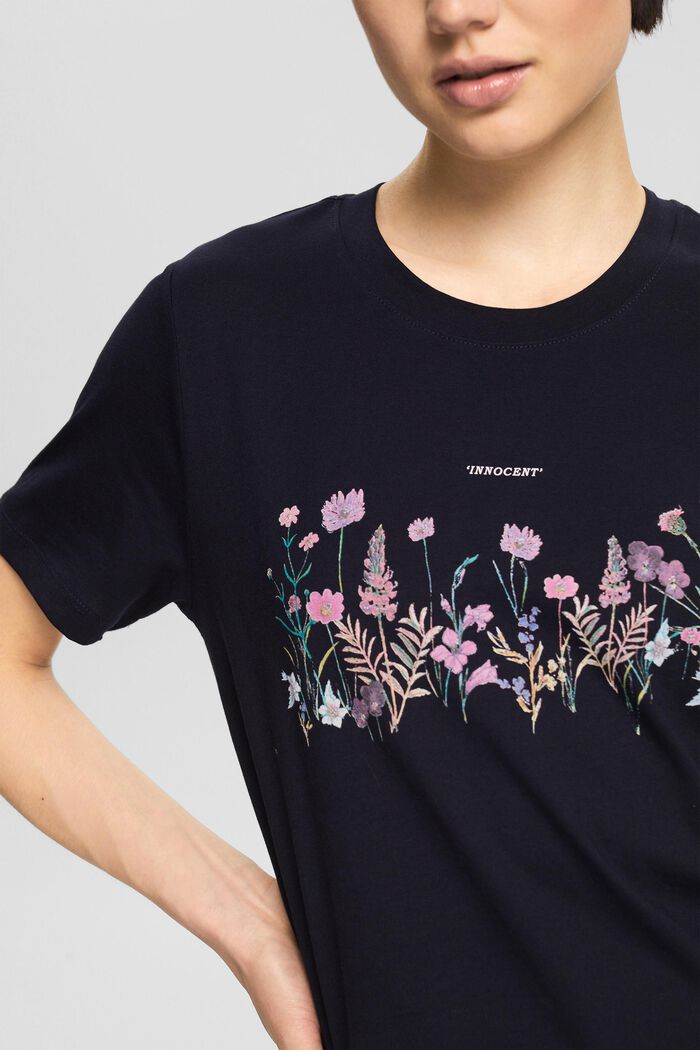 T-Shirt mit Blumen-Print, NAVY, detail image number 3