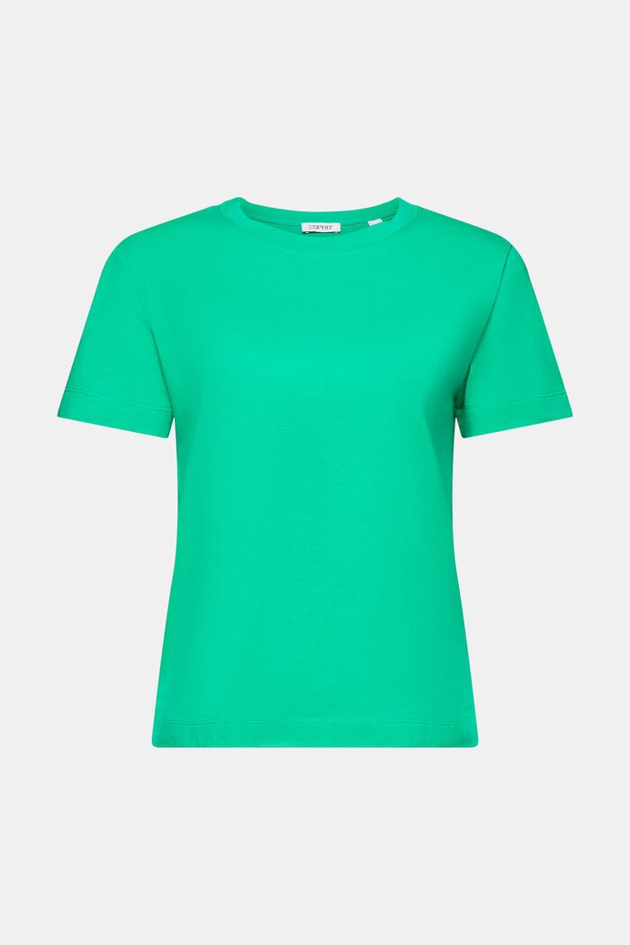 Baumwoll-T-Shirt mit Rundhalsausschnitt, GREEN, detail image number 5