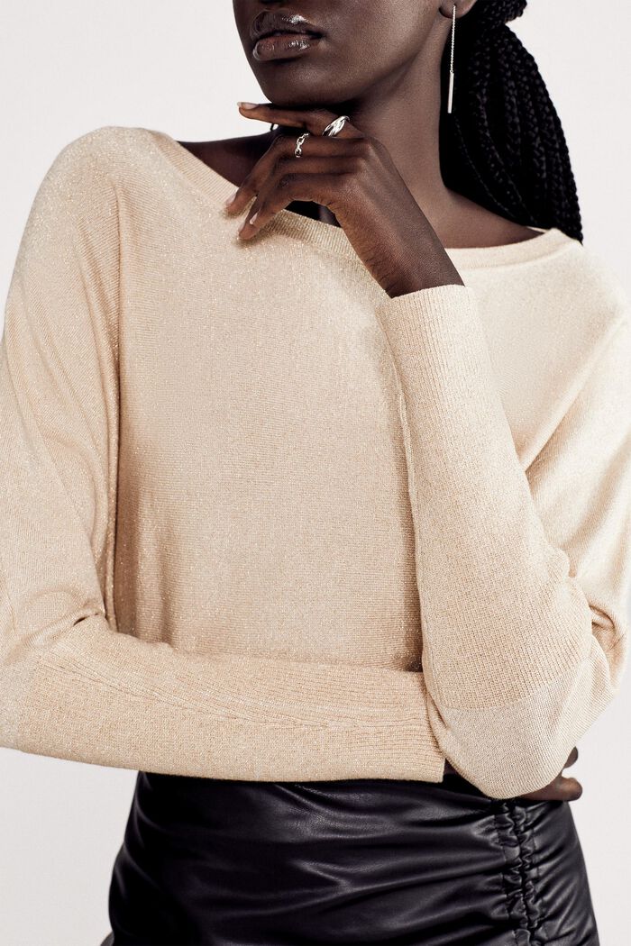 Funkelnder Pullover, LENZING™ ECOVERO™, DUSTY NUDE, detail image number 1