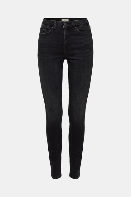 High-Rise-Stretchjeans in Skinny Fit, BLACK MEDIUM WASHED, overview