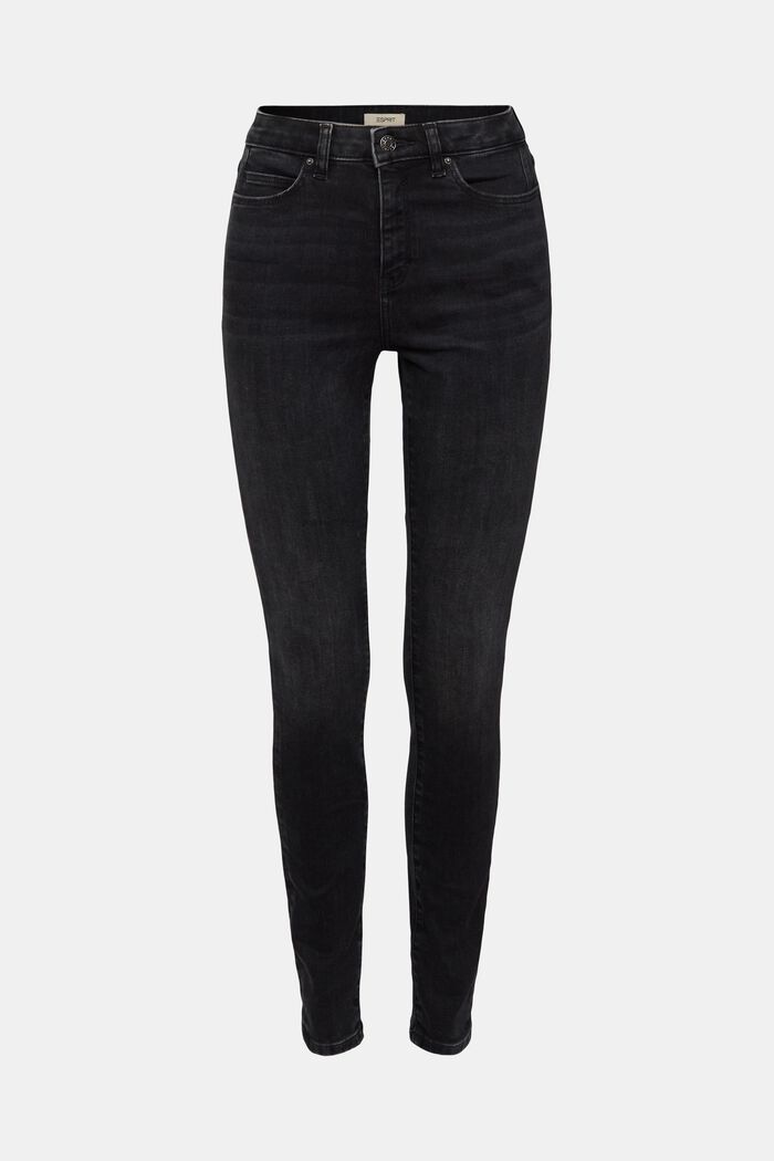 High-Rise-Stretchjeans in Skinny Fit, BLACK MEDIUM WASHED, detail image number 7