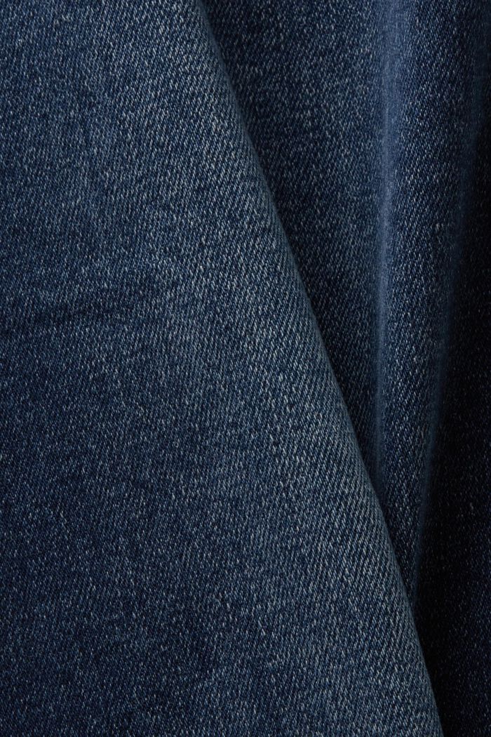Recycelt: Jeans mit geradem Bein und mittelhohem Bund, BLUE DARK WASHED, detail image number 4