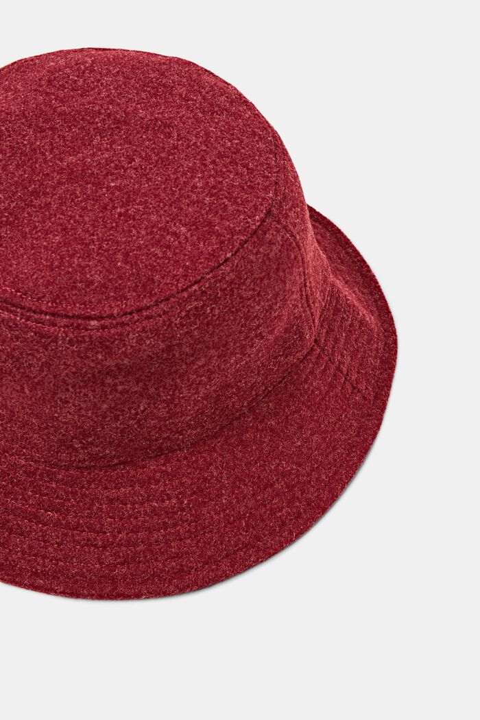 Bucket Hat aus Filz, BORDEAUX RED, detail image number 1