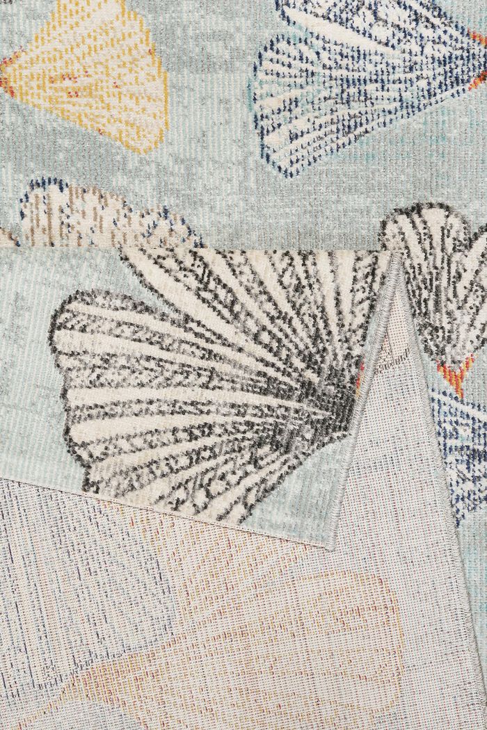 Kurzflor-Teppich mit Ginko-Blättern, LIGHT BLUE, detail image number 2
