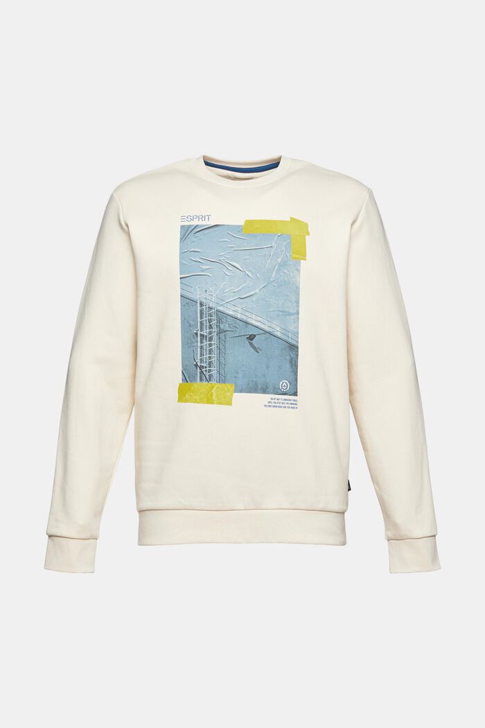 Recycelt: Sweatshirt mit Foto-Print, CREAM BEIGE, overview