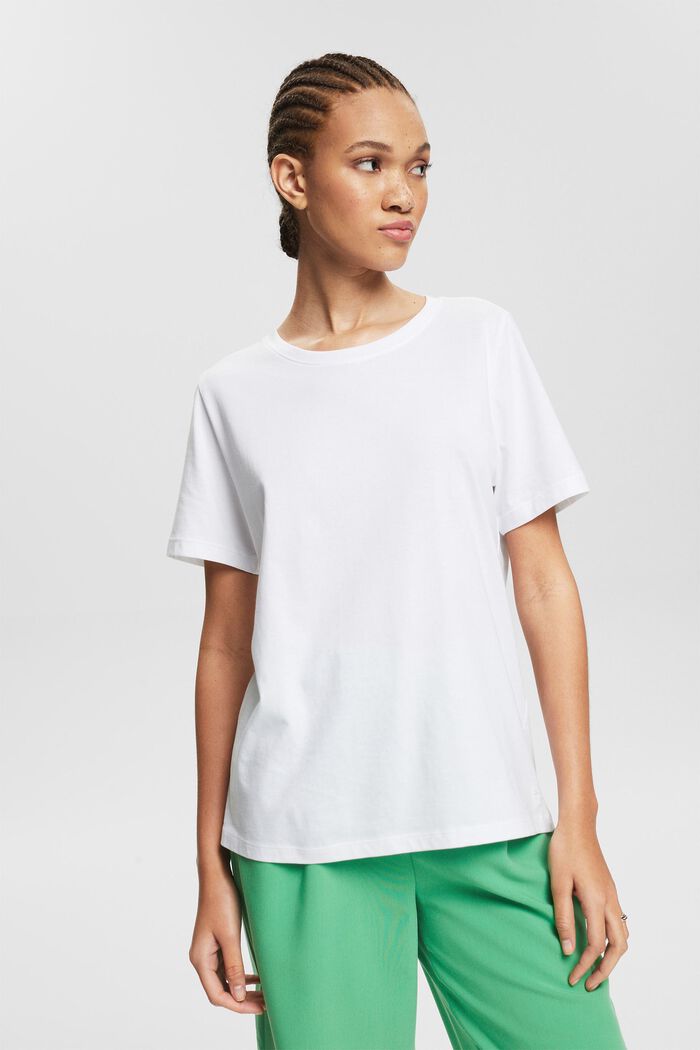 Basic-Shirt aus 100% Organic Cotton, WHITE, detail image number 0