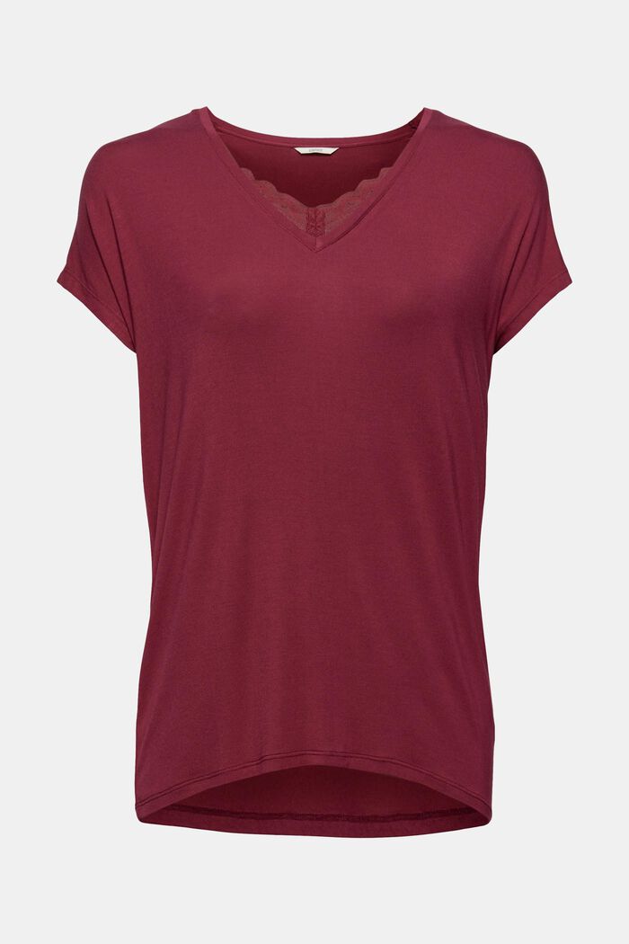 Jersey-Shirt aus LENZING™ ECOVERO™, DARK RED, detail image number 5