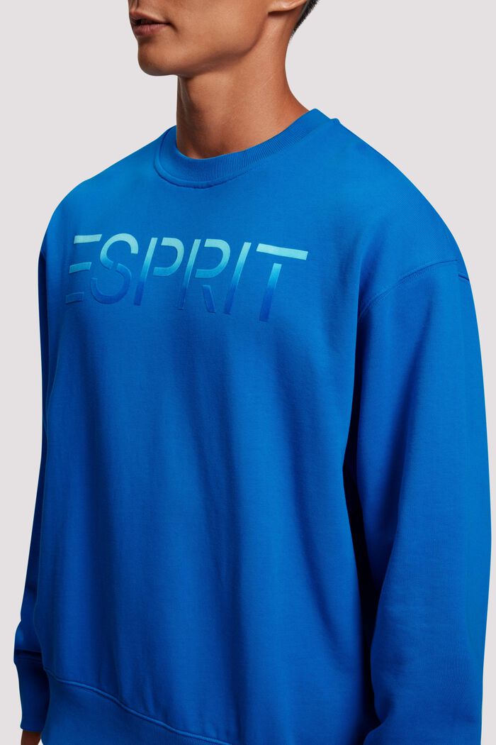 Sweatshirt mit beflocktem Logo-Aufnäher, BRIGHT BLUE, detail image number 1