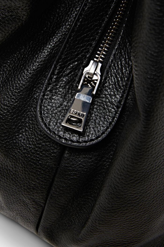 Tote Bag aus Leder, BLACK, detail image number 1