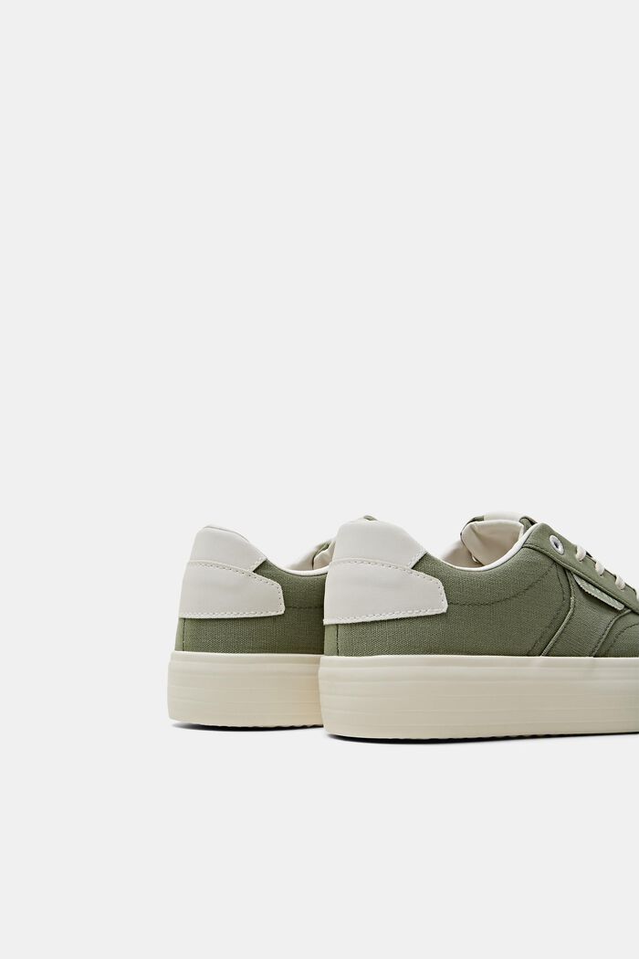 Canvas-Sneakers mit Plateausohle, KHAKI GREEN, detail image number 4