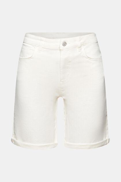 Shorts aus Baumwollstretch, OFF WHITE, overview