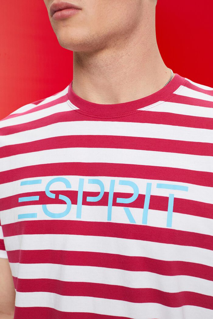 Gestreiftes T-Shirt aus nachhaltiger Baumwolle, RED, detail image number 2