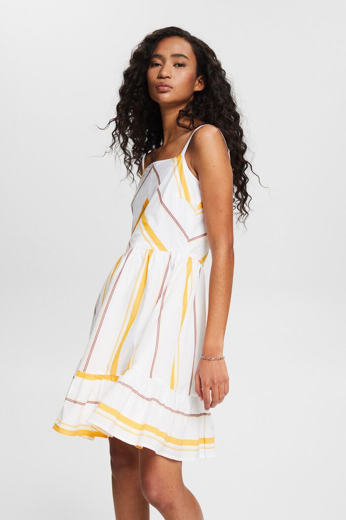 Kleid mit mehrfarbigem Streifenmuster, OFF WHITE, detail image number 0