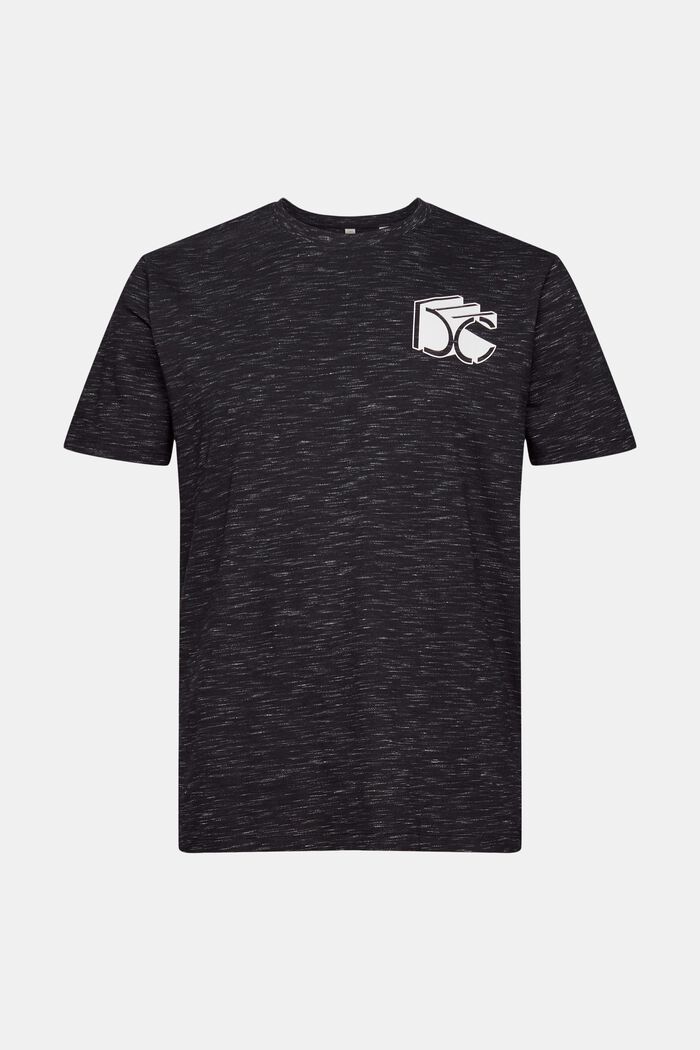 Meliertes Jersey-T-Shirt mit 3D Logo-Print