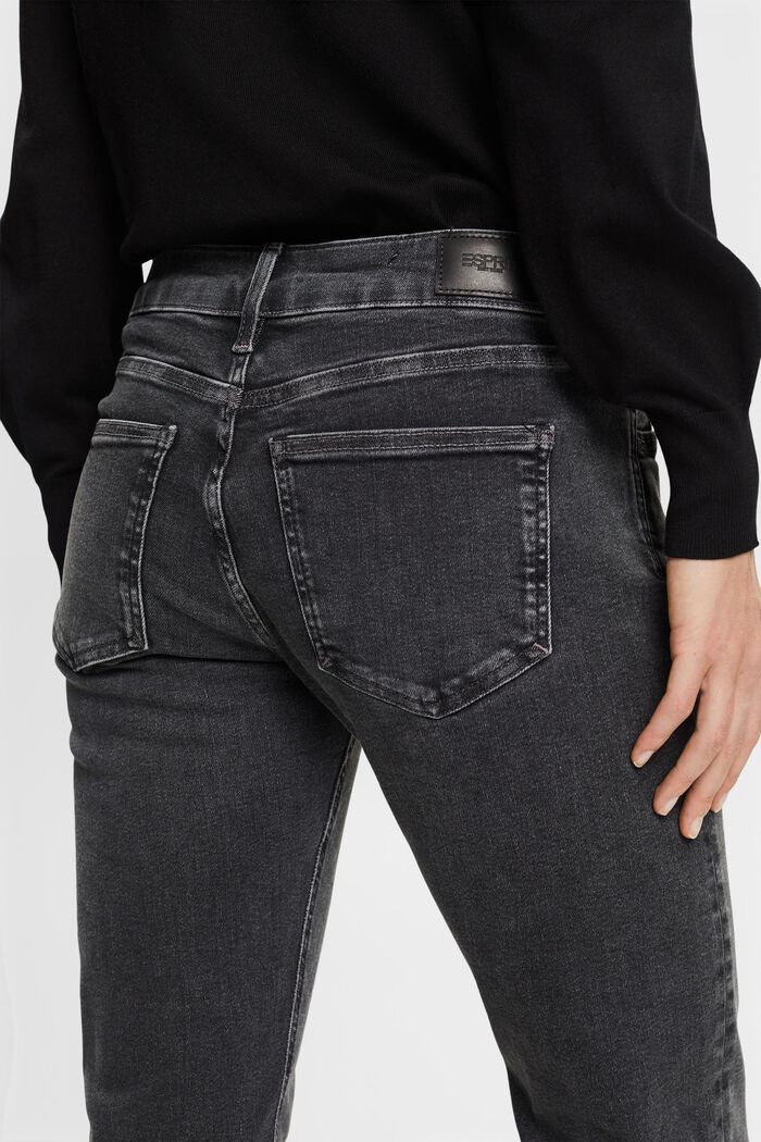 Jeans mit geradem Bein und mittlerer Bundhöhe, BLACK DARK WASHED, detail image number 4